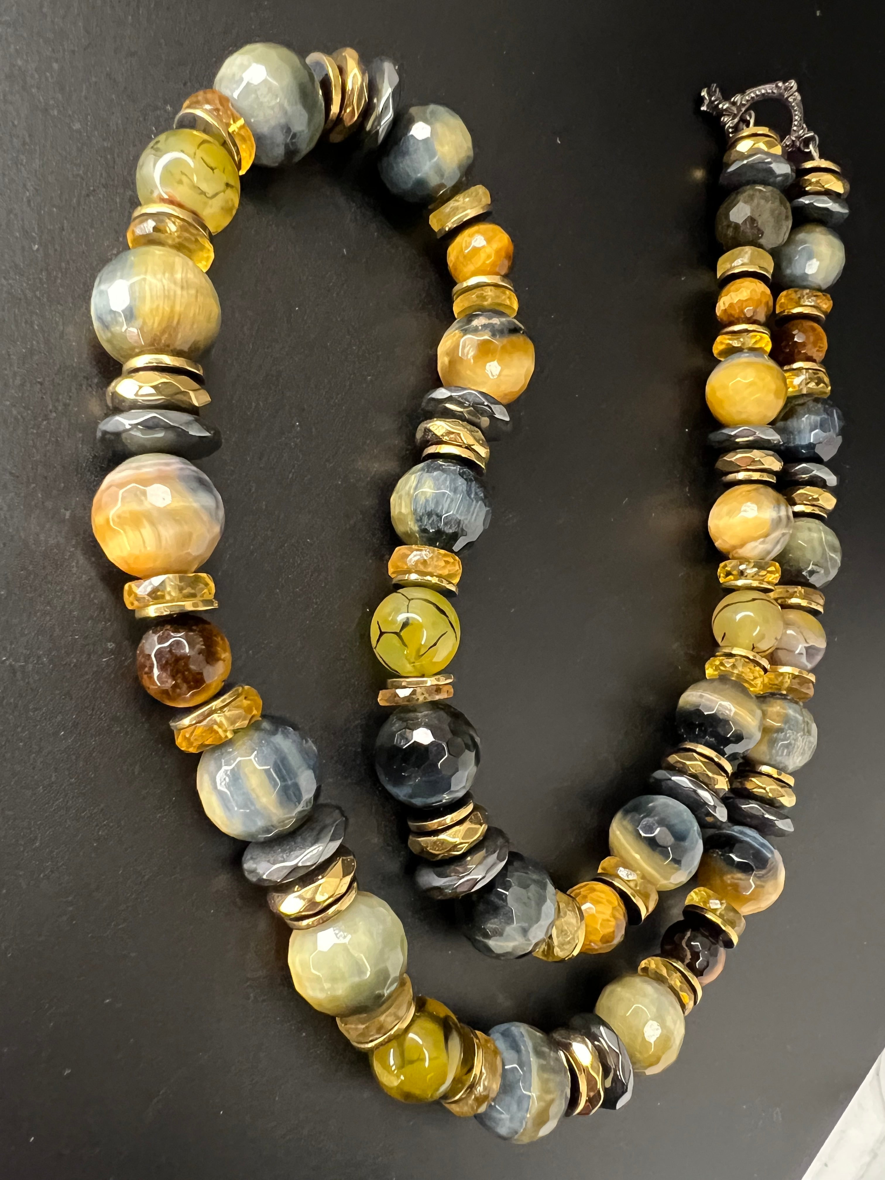 Tiger Eye/ Citrine Necklace